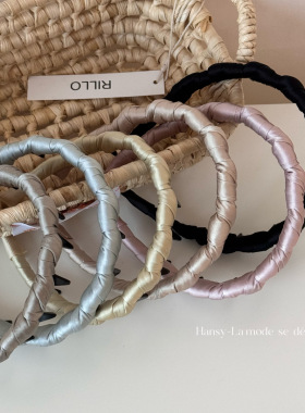 缎面布艺缠绕加厚波浪倒插梳发箍新款简约百搭洗脸头箍发饰新款