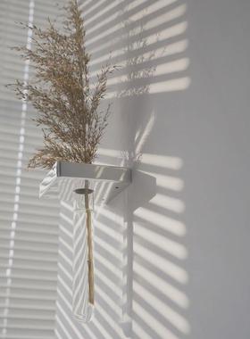 中世纪仓库穆尔创意壁挂式花瓶入口墙装饰干枝插花玻璃试管水培花