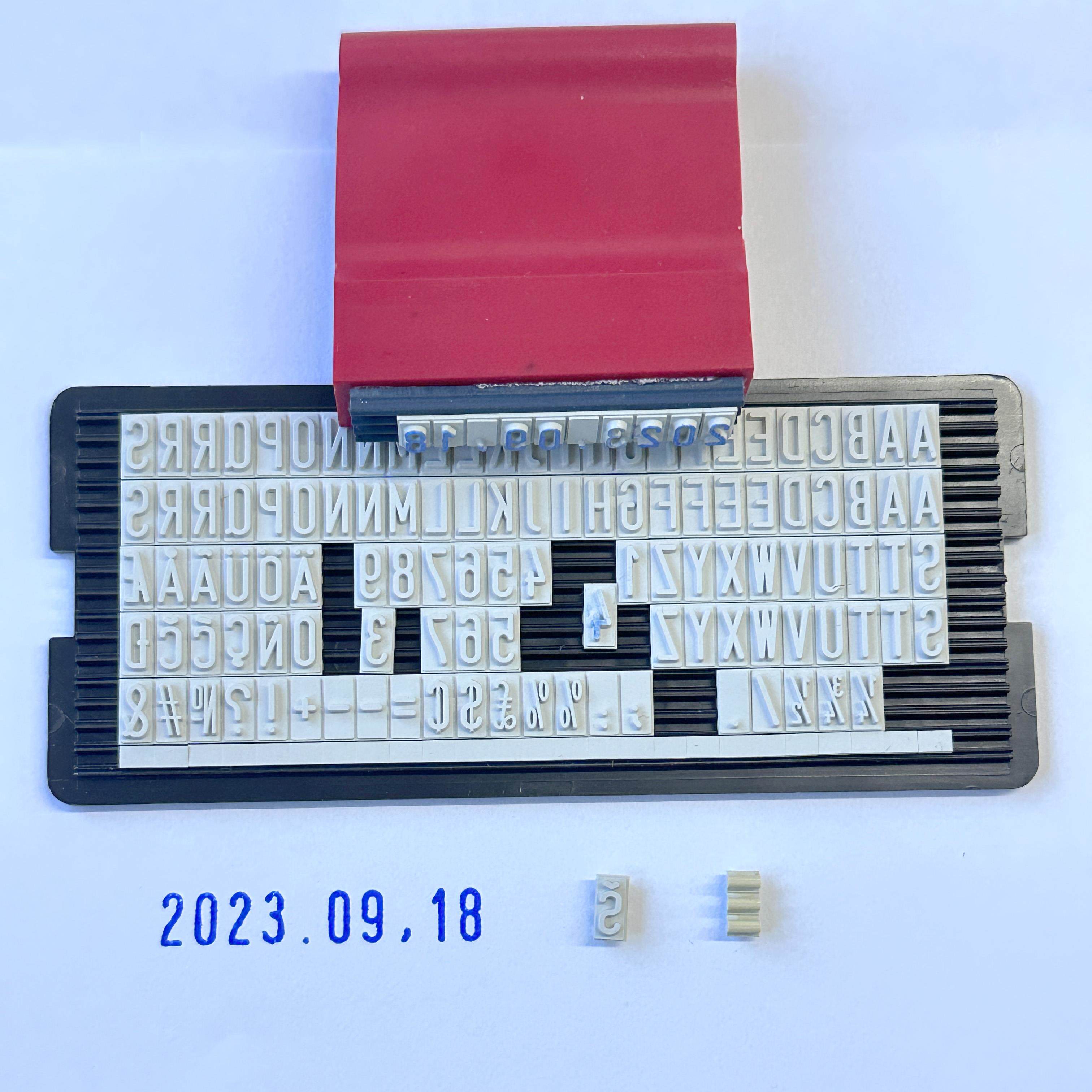 卓达活字组合印章diy字母数字可调节3 4 5mm小号生产日期印章手账