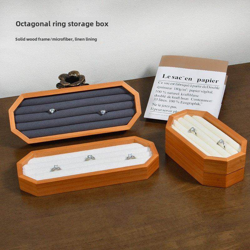 多祝实木戒指展示盘珠宝饰品拍照道具托盘中式覆古耳钉耳坠收纳盒,收纳整理,首饰盒,淘宝优惠券,粉丝福利购,淘宝优惠卷