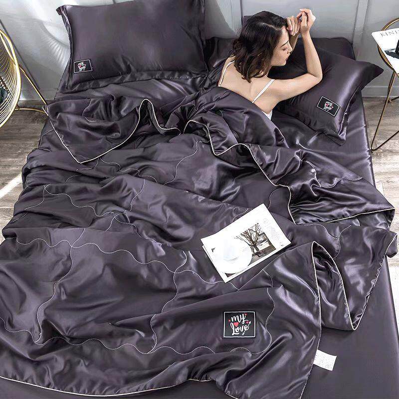 空调被夏凉被四件套床单冰丝薄款可水洗全套夏被天丝双人被子夏季