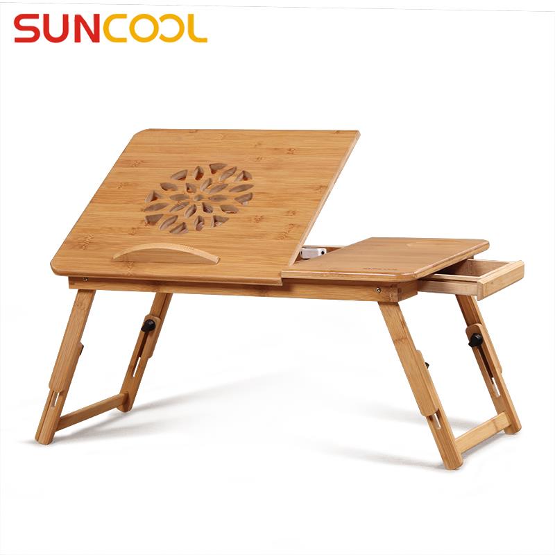 阳光谷 床上笔记型电脑桌 创意折叠楠竹小书桌 大学生简易懒人桌