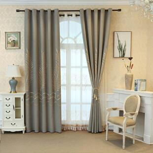 2024卧室全遮光窗帘布北欧简约书房家用打孔挂钩飘窗学生宿舍客厅