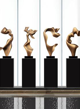 现代家居抽象雕塑摆件酒店大堂落地装饰别墅客厅玄关高档工艺品