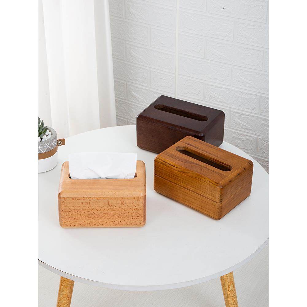 木质纸巾盒高级感酒店抽纸家用订做餐巾盒抽纸巾筒原木纸定制logo