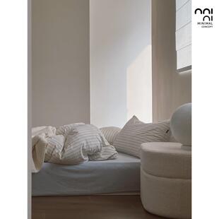 Minimal Concept韩国条纹ins风简约盐系女温馨加厚牛奶绒四件套