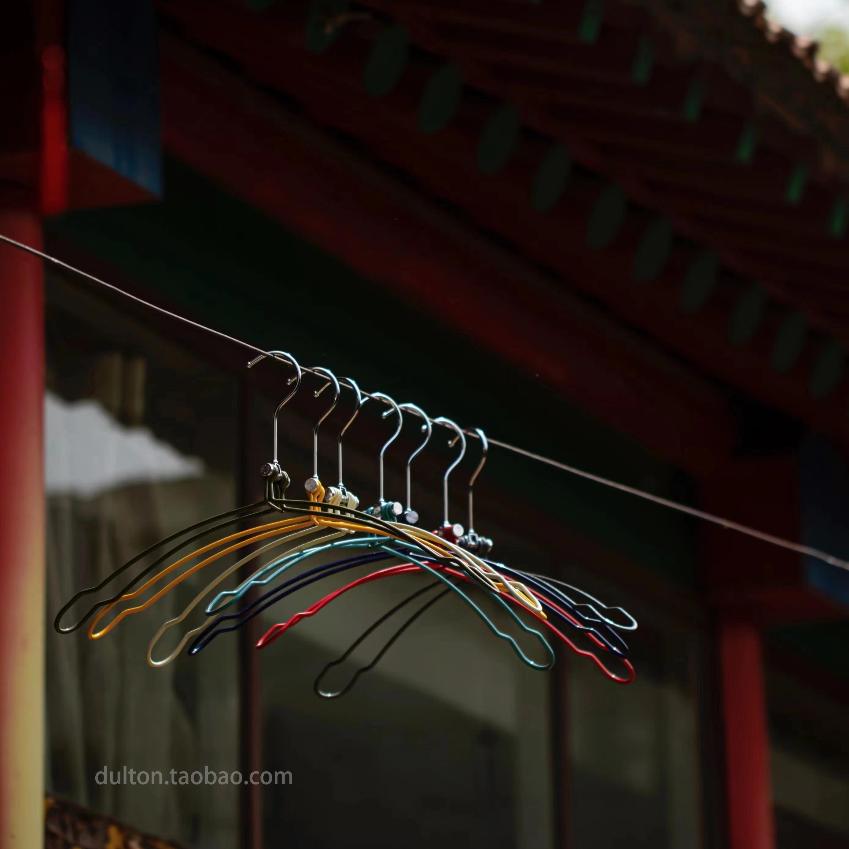 稻谷藏库DULTON金属折叠衣架 便携旅行户外衣架 简约铁丝晾晒衣撑