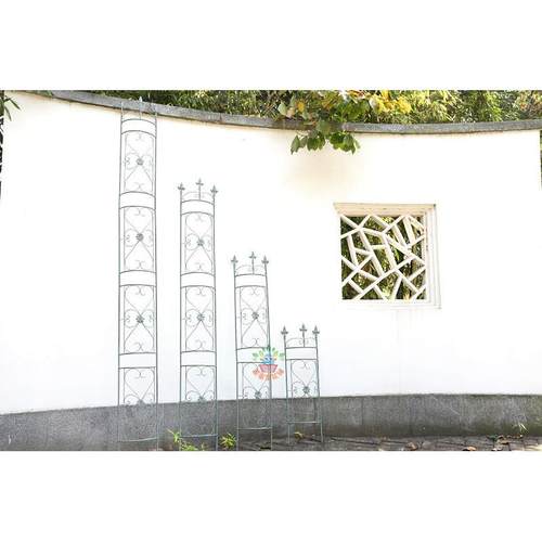 半圆爬藤架落水管遮挡架 铁艺做旧柱子路灯花支架 可无限加高