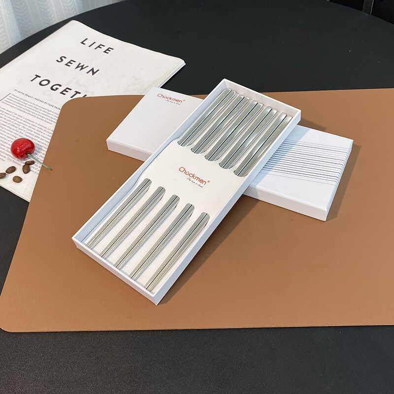 高级哑光质感！316L不锈钢防烫防滑家用食品级防霉耐高温高档筷子