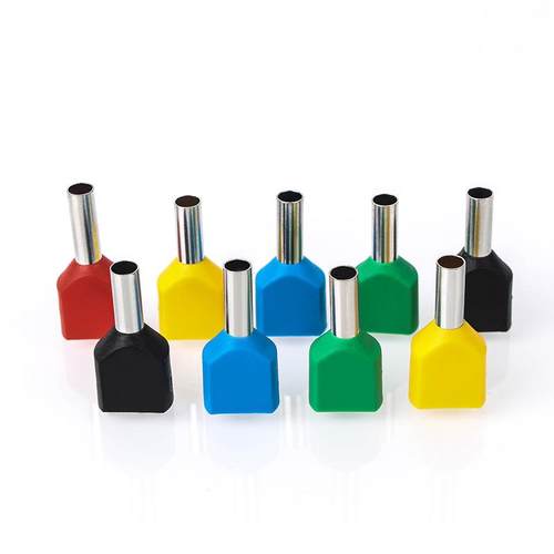 TE双线管型预绝缘端子欧式针型管状冷压接线端针形压线铜管1000祇