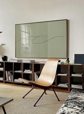 crisis art11橄榄绿高级装饰画艺术微喷抽象线条极简风客厅办公室