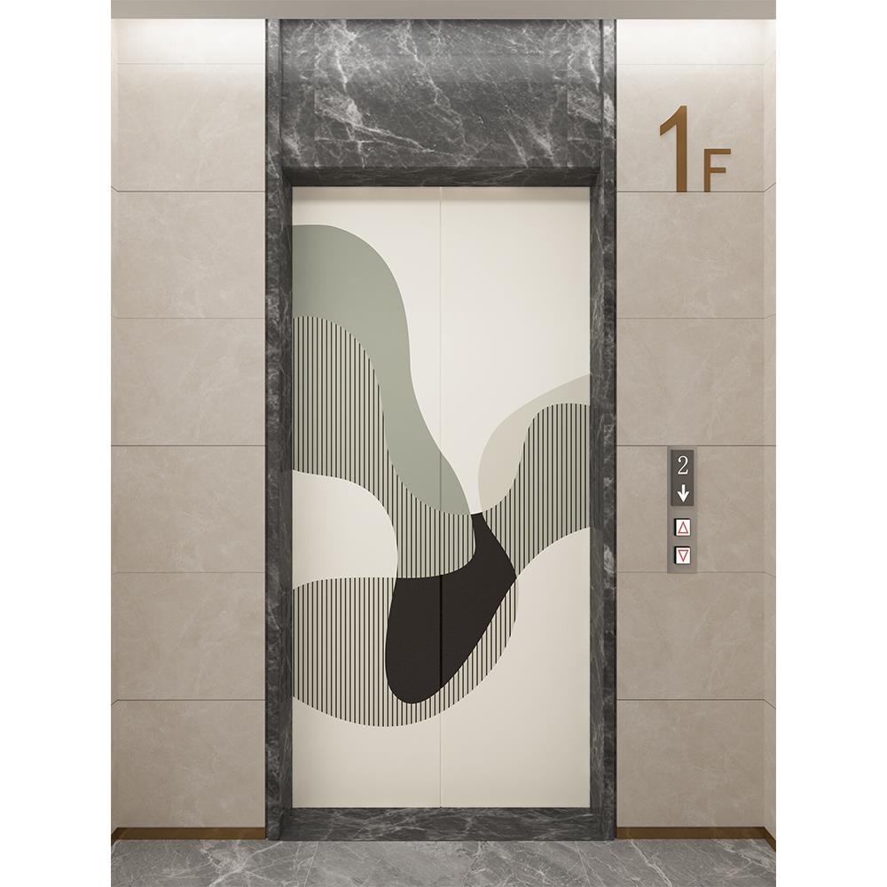入户电梯门贴纸简约一梯一户门口装饰玻璃门贴壁纸自粘推拉门改造