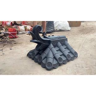 围墙瓦树脂堵头双面一体瓦墙头瓦封头仿古封头马头墙封边装饰