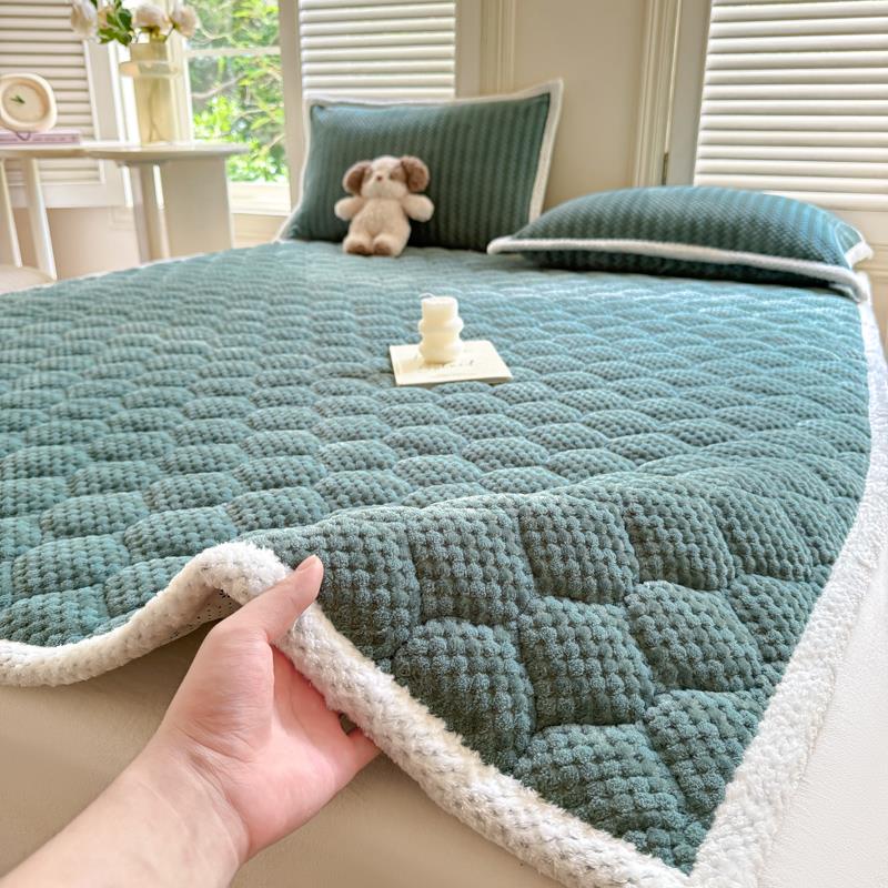 加厚加绒牛奶绒冬季法兰绒床单床上铺毛毯铺床双人绒毯子床垫床毯