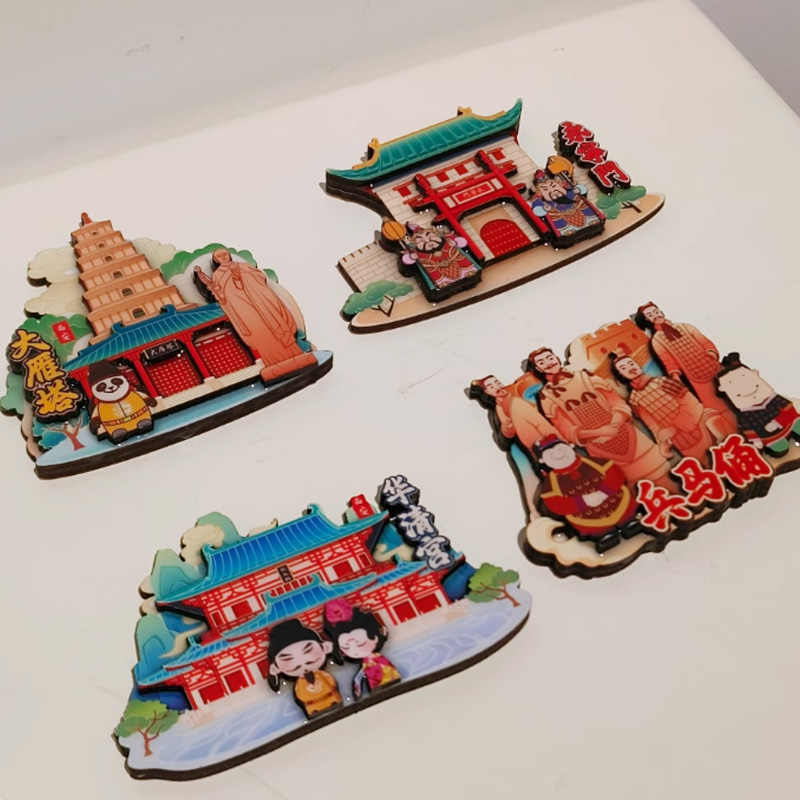 秦始皇兵马俑博物馆开门大吉磁吸冰箱贴西安文创旅游伴手送礼物