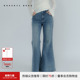 WONG夏季 女修身 修身 长裤 显瘦淡人穿搭 百搭复古水洗喇叭裤 RODERIC
