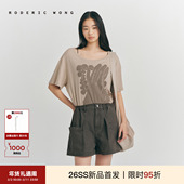 RODERIC 上衣 宽松棉羊绒针织露肩Tee松弛感短袖 WONG2026春季 新款