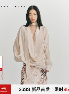 RODERIC WONG2026春夏新款高级感铜氨丝开襟上衣慵懒性感风衬衫