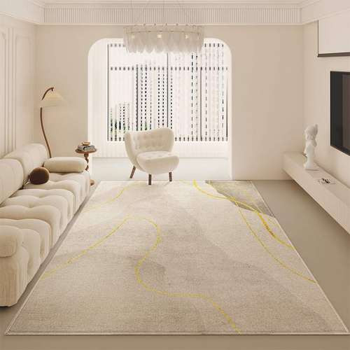 客厅地毯诧寂风仿羊绒家用毛绒沙发茶几垫轻奢高级感耐脏卧室地垫