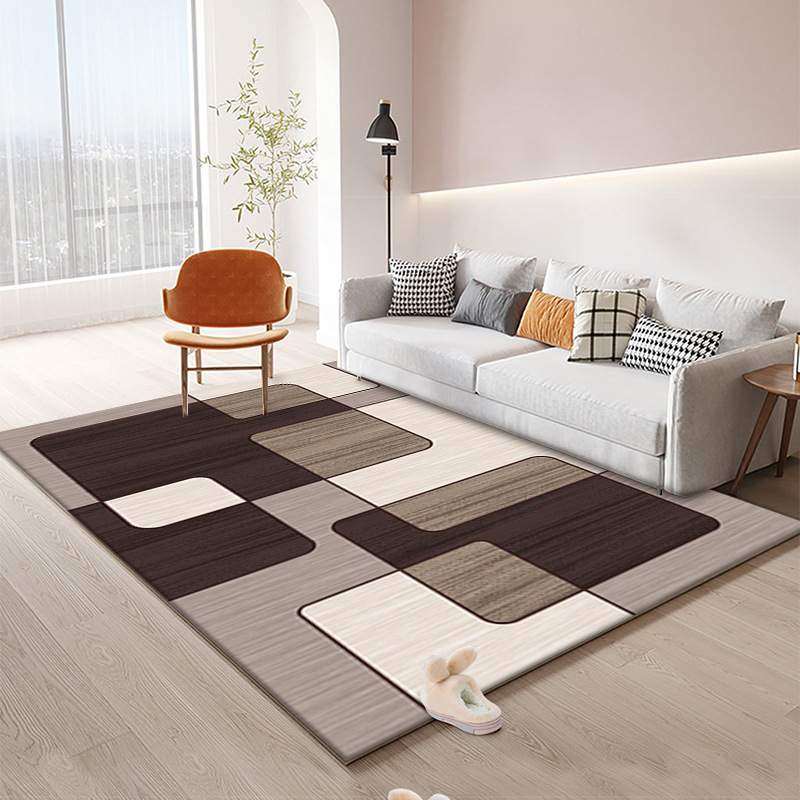 北欧德芙绒材质客厅地毯家用房间长毛地垫卧室床边书房满铺长绒毯