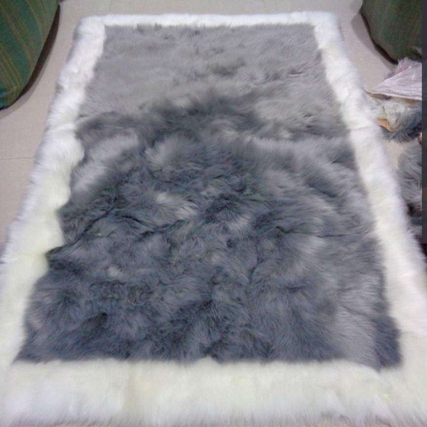 工厂地毯白边长毛绒仿羊毛坐垫飘窗垫卧室客厅地垫家用