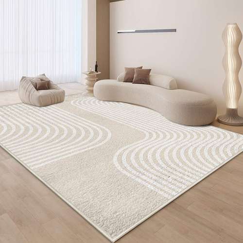 客厅侘寂风水洗背仿羊绒地毯沙发茶几毯家用卧室大面积整铺地垫