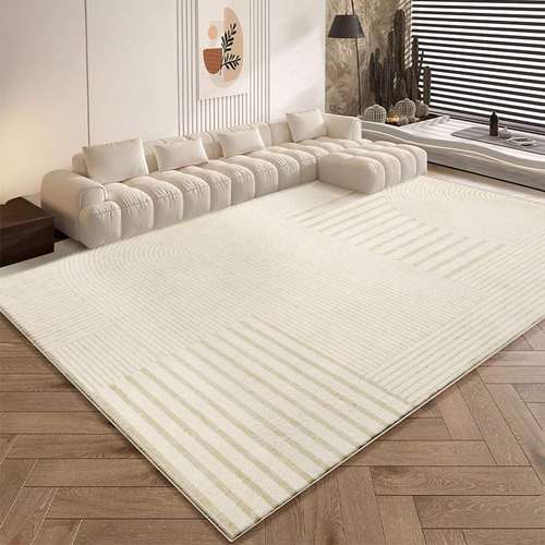 简约奶油风客厅地毯加厚仿羊绒家用茶几垫耐脏易打理卧室地垫全铺