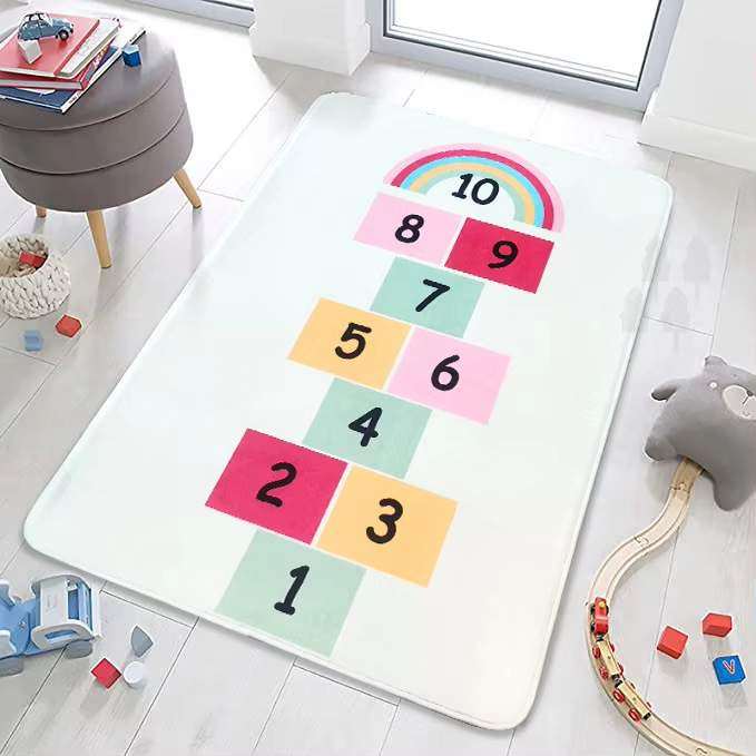 卡通跳房子宝宝爬行垫儿童房间早教中心游戏垫卧室客厅防滑垫可洗