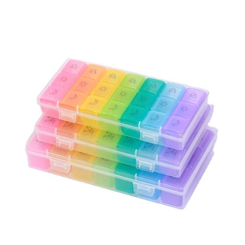 一周七天便携式独立分装28格药盒