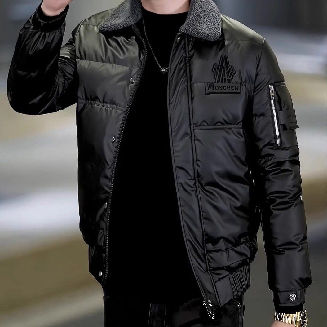 冬季高端拼接多口袋翻领白鸭绒羽绒服男短款修身欧货时尚外套加厚,男装,羽绒服,淘宝优惠券,粉丝福利购,淘宝优惠卷