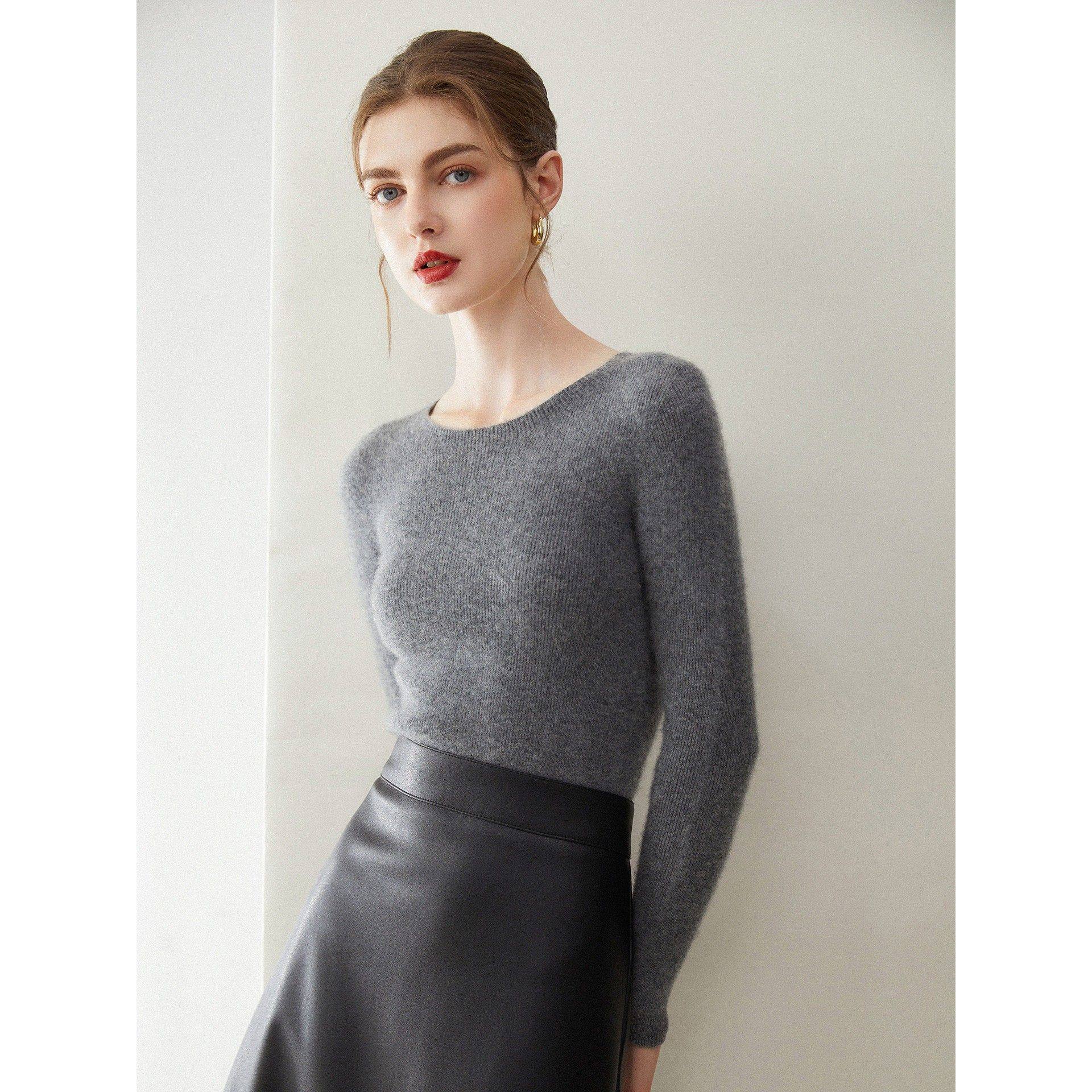 无缝一体~100%纯山羊绒衫女圆领修身内搭羊绒毛衣针织打底衫秋冬,女装/女士精品,羊绒衫,淘宝优惠券,粉丝福利购,淘宝优惠卷