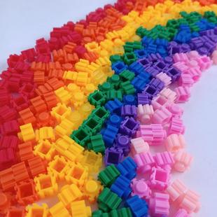 新款 拼插玩具益智创意 好玩串联积木散称8mm小颗粒儿童DlY自由拼装
