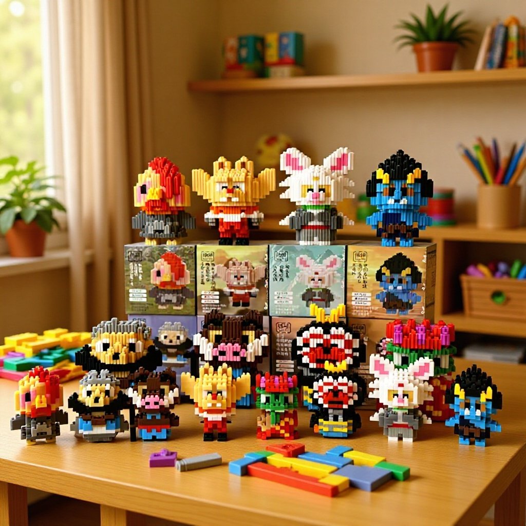 小猪妖拼装积木盲盒小妖怪拼图儿童玩具卡通公仔摆件小礼物新款,玩具/童车/益智/积木/模型,普通塑料积木,淘宝优惠券,粉丝福利购,淘宝优惠卷