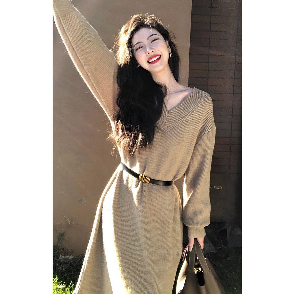 欧洲站2025秋冬新款气质优雅温柔风收腰长袖减龄法式高级感连衣裙,女装/女士精品,连衣裙,淘宝优惠券,粉丝福利购,淘宝优惠卷