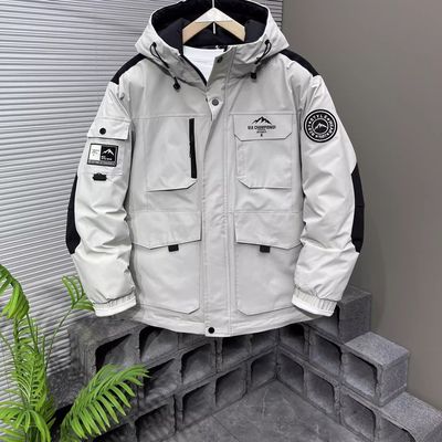 Madness Mdns Wruei工装多口袋连帽棉衣男冬季加厚潮牌冲锋衣外套