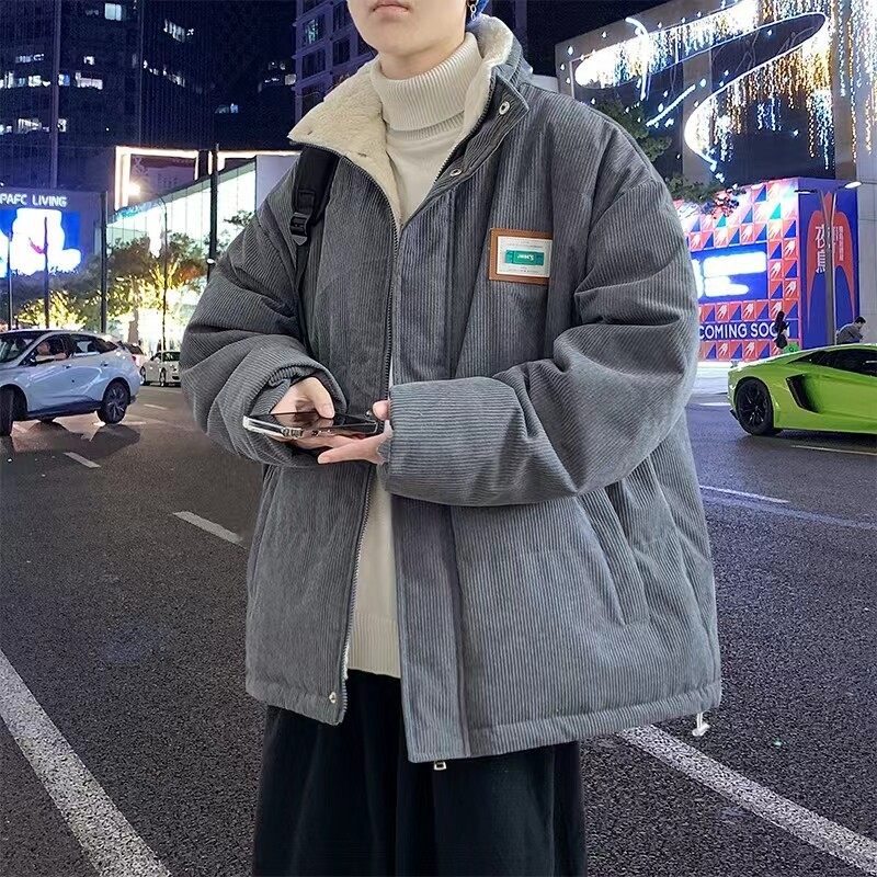 仓石一树冬季日系加厚灯芯绒棉服男潮牌小众保暖立领羽绒棉衣外套