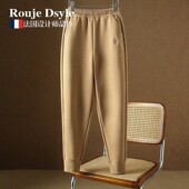 Rouje 高腰显瘦休闲裤 Dsyle德绒防风裤 女秋冬加厚保暖小脚哈伦裤