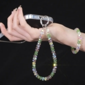 爆款 手机串珠挂件夹片奢华高级爆闪 春夏手机链手机挂手腕短款