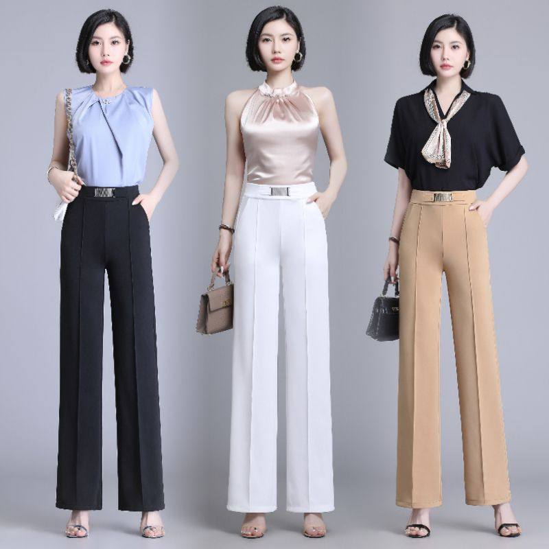 阔腿裤女松紧高腰显瘦百搭西装裤直筒垂感修身显腿直休闲女士裤子,女装/女士精品,西装裤/正装裤,淘宝优惠券,粉丝福利购,淘宝优惠卷