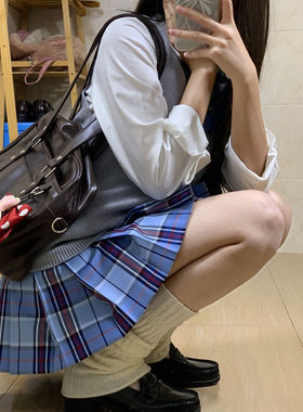 八月信JK正版制服原创百褶裙校供感修身短裙校园jk叠穿