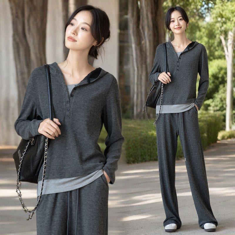 时尚套装女春秋2025新爆款原创品牌宽松跑步运动服两件套休闲卫衣,女装/女士精品,时尚套装,淘宝优惠券,粉丝福利购,淘宝优惠卷