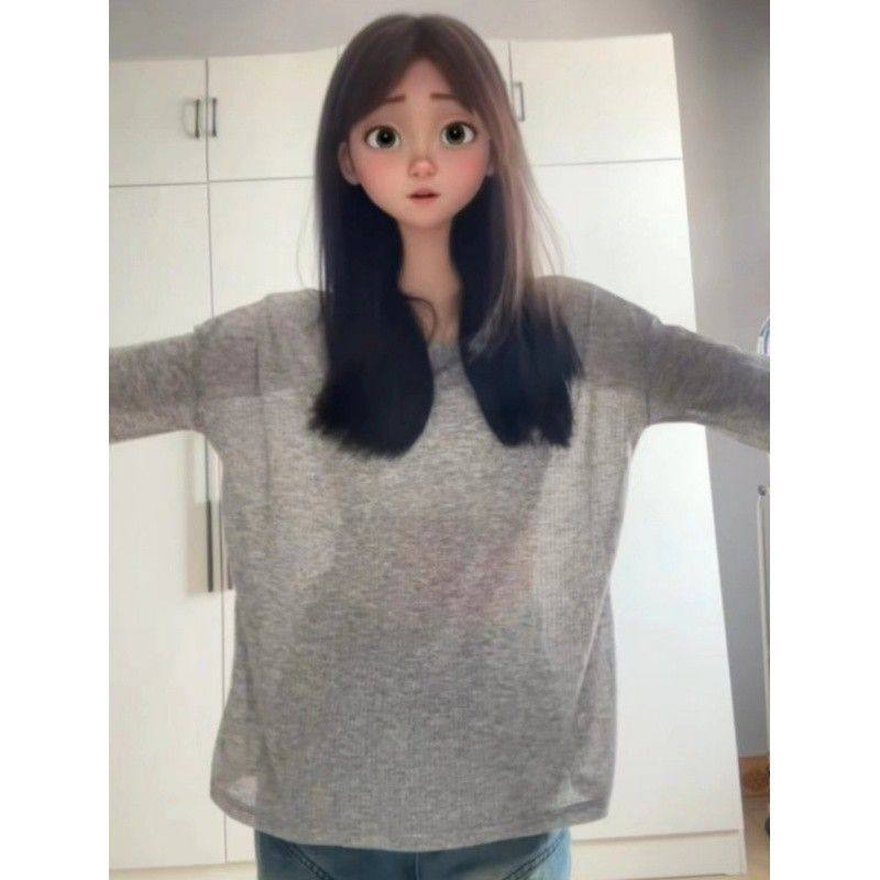 防晒罩衫薄纱上衣女夏季长袖T恤网织镂空外搭网纱针织空调衫慵懒