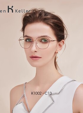 海伦凯勒无框眼镜框女高级感近视可配变色镜片透颜眼睛镜框K1002
