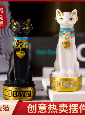 创意埃及猫旅游纪念品客厅桌面摆件埃及猫神树脂工艺品小礼品