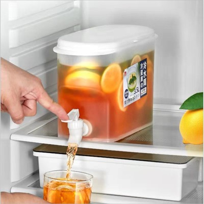 3.5L冷水壶冰箱夏日冷水壶家用冰水饮料水果茶壶花茶桶带龙头