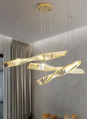 FKS后现餐代简约水晶吊灯意设计师长条极简吧台餐桌意创式一字长