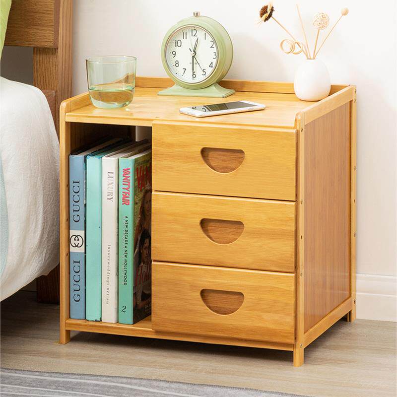 木I室L新中式实竹小型边CTG-01柜床头柜简约现代出租房卧收床纳储