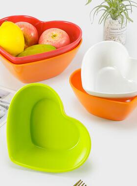 A密意胺碗个性创心形桃心爱心塑料碗早餐水果碗沙拉5碗甜品碗H158