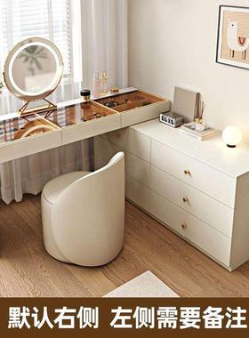 梳化妆台卧室梳妆台奶轻油柜风转角梳HAJ妆台斗一体奢伸缩妆台
