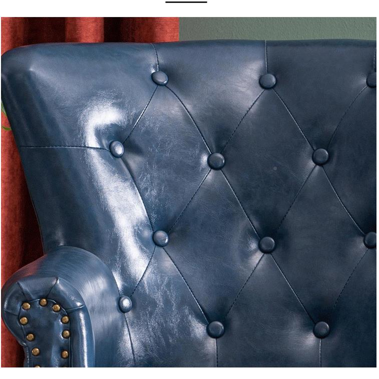 9美式老虎椅小户型人沙发卧室阳台沙发椅单酒FQW店家用客W厅布小